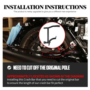 Barres de protection de <span class=keywords><strong>sacoche</strong></span> de moto <span class=keywords><strong>pour</strong></span> Harley Touring Street Glide Electra Glide Road King 2009-2024-Rails gauche et droit - Product Image 6