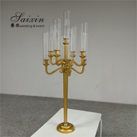 ZT-271G Vente en gros de centre de table de mariage, élégants chandeliers en cristal doré à 9 bras
