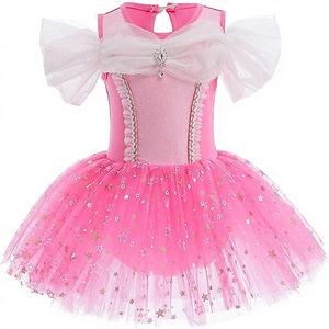 Vestido Tutú de Algodón Lito Angels Princess Ballerina para Niñas, Estampado de Estrellas, Ropa de Baile, Falda Leotardo, Edad 18 Meses a 8 Años - Product Image 1