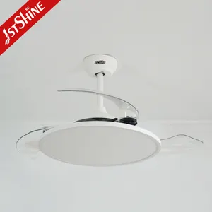 1stshine LED ventilateur de plafond rétractable pales cachées réglable ventilateur de plafond invisible avec lumière