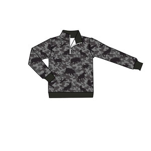 เสื้อเชิ้ตเด็กแขนยาวลายพรางกวางแบบใหม่สำหรับเด็ก  แบบซิป  แบรนด์ Custom Boutique  สไตล์เสื้อผ้าเด็กชาย - Product Image 3