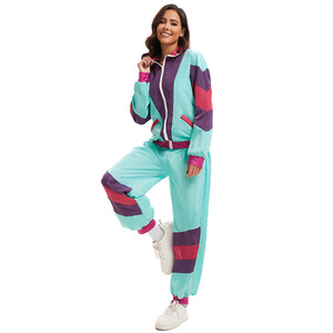 Conjunto <span class=keywords><strong>de</strong></span> Chaqueta y Pantalones Deportivos Retro Disco Hip-hop <span class=keywords><strong>de</strong></span> <span class=keywords><strong>los</strong></span> <span class=keywords><strong>80</strong></span> <span class=keywords><strong>para</strong></span> Adultos Unisex, Ropa <span class=keywords><strong>de</strong></span> Baile Otoñal, Transpirable y Resistente al Viento, Color Sólido - Product Image 2