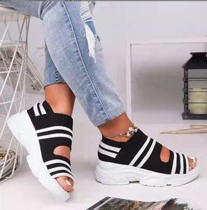 Sandali sportivi lavorati a maglia Open Toe Beach <span class=keywords><strong>scarpe</strong></span> da donna con fondo spesso - Product Image 4