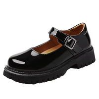 Chaussures plates Mary Jane XMM pour femmes, noires, à bout fermé, en cuir verni épais, antidérapantes, avec fermeture à boucle, pour le bureau, décontractées, pour le travail, taille 10