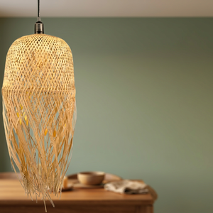 Lámpara Colgante de Bambú Tejida a Mano, Estilo Retro, para Decoración de Interiores, Sala de Estar y Hogar - Product Image 2