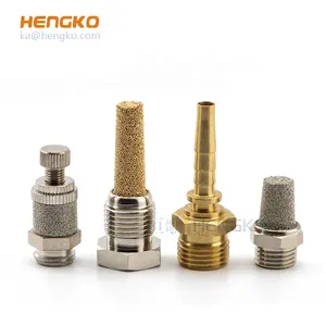 Silenciador de aire neumático Sintered, de bronce, acero inoxidable, SS 316L