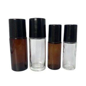1oz 50ml Perfume Essential Oil amber Clear Roller Bottle 30ml Glass Roll on Bottle with plastic Roller ball