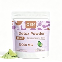 Poudre Détox Marque Blanche OEM 300g 10.58 oz Saveur Citron Vert Complément Alimentaire Fourniture en Gros Marque Personnalisée