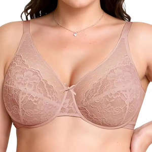 Sujetador Ming Jet con aros, fino, transpirable, <span class=keywords><strong>talla</strong></span> <span class=keywords><strong>grande</strong></span>, con encaje floral y cierre trasero para mujer - Product Image 3