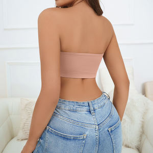 Sharicca sette colori un pezzo da donna senza spalline senza cuciture <span class=keywords><strong>reggiseno</strong></span> senza fili senza imbottitura Anti-slittamento <span class=keywords><strong>reggiseno</strong></span> senza spalline in seta di ghiaccio senza spalline - Product Image 5