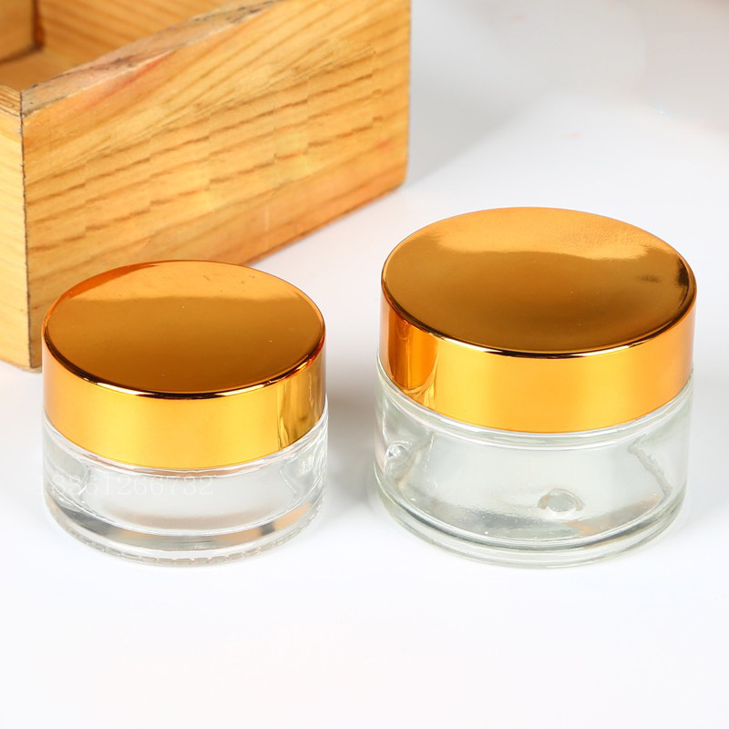 30g Transparent Glass Cream Jar for Skin Care Ointment Cosmetic Dispensing Empty Jar with Plastic Cap