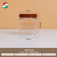 Bouteilles en plastique PET de qualité alimentaire de 400 à 1900 ml et boîtes carrées et rondes avec bouchon à vis