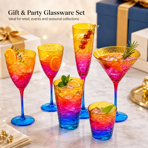 Verre à <span class=keywords><strong>Martini</strong></span> de Luxe Soufflé à la Main, Dégradé Coloré, Effet Martelé, pour Cocktails, 260ml-520ml, Vente en Gros - Product Image 2