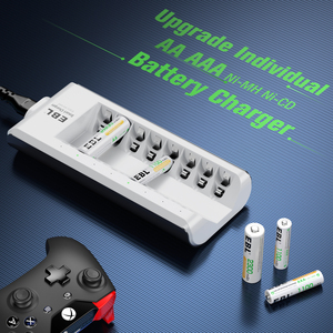 Cargador de Baterías EBL AA AAA de 8 Bahías, Cargador Individual para Baterías Recargables NiMH NiCD con Enchufe de CA, Carga Rápida - Product Image 6