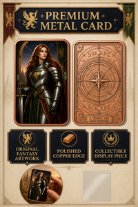 Carte commémorative personnalisée en cuivre fin .999 de 1 OZ, Chevalier Griffon, objet de collection fantastique - Product Image 3