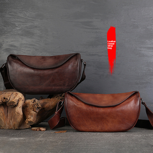 Bolso Bandolera de Cuero Marrón Oscuro Premium OEM, Estilo Dumpling, para Mujer - Product Image 6