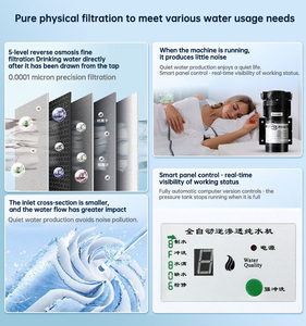 Machine de purification d'eau par osmose inverse commerciale avec pompe, système 60L/-120L/heure pour restaurants et cafés, 220V - Product Image 4