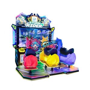 Máquina de Juego Arcade de Carreras de Caballos Dinámica para Tres Jugadores, con Monedas y Redención de Tickets, Diseño Novedoso y Colorido para Parques - Product Image 1