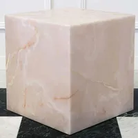 Stonekocc Personnalisé 40x40x40cm Rose Onyx Plinthe Marbre Meubles Table Basse pour Salon Décor Colonne Entrée Villa Hôtel