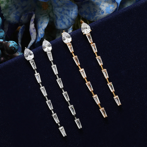 Conjunto de joias de cristal, conjunto de joias banhadas a ouro branco, 4 peças, acessórios para noiva, venda direta de fábrica bn8961 - Product Image 2