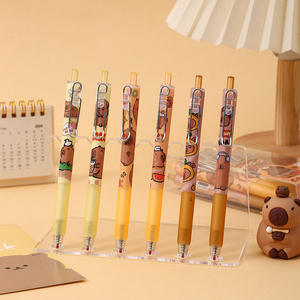 Stylo Gel à Pression avec Pince en Métal et Figurine de Dessin Animé, Stylo Neutre à Encre Noire pour Étudiants, Papeterie Mignonne - Product Image 2