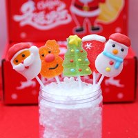 Groothandel Kerst Gummy Lollies Gemengde Kerstfiguurtjes Individueel Verpakt VC Fruit Zachte Snoepjes Feestelijke Cadeausnoepjes