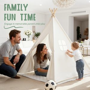 Tienda de juegos para niños, tiendas de campaña de juguete para niños plegables para interiores, tienda <span class=keywords><strong>tipi</strong></span> india de lona de algodón para niños para fiesta de pijamas - Product Image 4