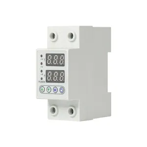 kinee Dual Display 40A 230V Din Rail Adjustable digital Over Under Voltage Relay Surge Protector Limit Over Current Protection