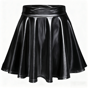 Vestido de Dança de Salão para Adultos com Cintura Alta e Plissado em Brilho Metálico (Poliéster/Rayon) - Product Image 4