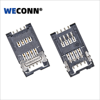 WECONN WL-SIM705-004 Connecteur de carte SIM à charnière 8 broches + 0, H=2,50 mm, Connecteur carte à carte personnalisable