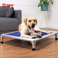 Lit rafraîchissant pour chien fait à la main, respirant, imperméable, design surélevé, amovible, lavable, style luxueux, toutes saisons, utilisation en extérieur, PVC