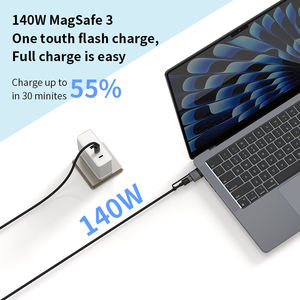 Type-c mâle vers USB C câble 240W PD câble de charge rapide 140W Type C câble de charge magnétique en nylon à 3 têtes pour ordinateurs portables <span class=keywords><strong>Macbook</strong></span> - Product Image 4