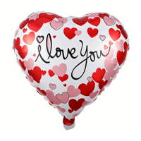 Ballon en aluminium imprimé en forme de cœur de 18 pouces pour les célébrations de mariage, de la Saint-Valentin, de la fête des mères, du Nouvel An chinois