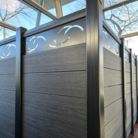 Clôture de jardin décorative moderne en WPC, clôture en composite bois-plastique, poteau en aluminium, imperméable, installation DIY, cour arrière