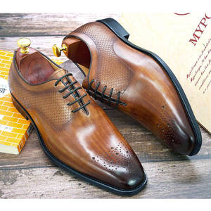 Chaussures en cuir de qualité supérieure, nouées à la main, pour tenues de cérémonie, mariages, bureaux et chaussures habillées et richelieu pour hommes. - Product Image 5