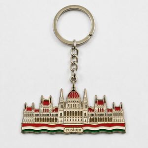 Porte-clés personnalisés en gros de haute qualité, style Budapest, Hongrie, modèles de chaînes, souvenirs de voyage européens - Product Image 3