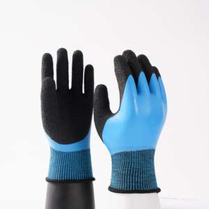 Waterdichte En Slijtvaste <span class=keywords><strong>Latex</strong></span> Handschoenen Blauw <span class=keywords><strong>Latex</strong></span> Volledig Gecoate Handschoenen - Product Image 2