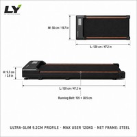 Caminadora para Debajo del Escritorio para Oficina en Casa, Motor Silencioso de 0.65HP, Plataforma para Caminar con Pantalla LED, Marco de Acero con Absorción de Impactos