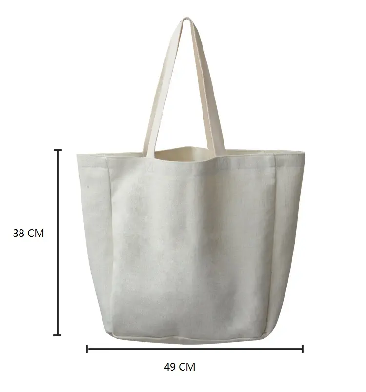 Grand sac fourre-tout en lin polyester de 15x15 pouces avec gousset pour sublimation