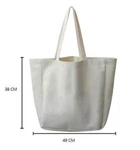 15x15 Inches Large Polyester Linen Blank Totes Bag With Gusset For Sublimation