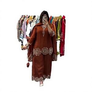 Hot Selling Zari Embroidered Georgette Pakistani Salwar Orange Simple Kurta Dupatta Indian Traditional Wear Ready Wear Party - Product Image 2