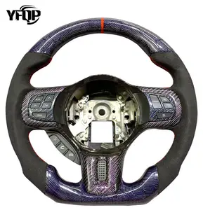 For Mitsubishi Evo Steering Wheel Leather LED Display Car Steering Wheel Carbon Fiber