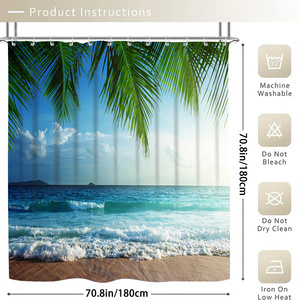 4 pièces <span class=keywords><strong>bord</strong></span> <span class=keywords><strong>de</strong></span> <span class=keywords><strong>mer</strong></span> paysage <span class=keywords><strong>rideau</strong></span> <span class=keywords><strong>de</strong></span> douche cadeau moderne maison salle <span class=keywords><strong>de</strong></span> bain décoration <span class=keywords><strong>rideau</strong></span> et toilette tapis <span class=keywords><strong>de</strong></span> sol 3 pièces ensemble - Product Image 4