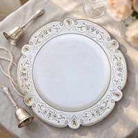 Assiettes de présentation classiques en plastique doré de 13 pouces pour mariages, pique-niques, dîners, cuisine et fêtes – Vente en gros