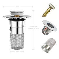 Bonde de vidange escamotable en acier inoxydable pour lavabo de salle de bain, panier filtrant amovible, filtre attrape-cheveux pour évier de cuisine et usage domestique
