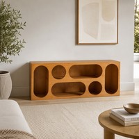Meuble TV moderne en MDF avec rangement évidé, 116,8x36,8x45,8cm, pour salon