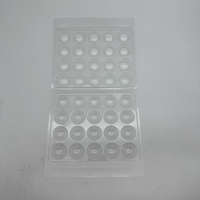 Vente en gros de barquettes en plastique transparent PET pour chocolats à la truffe écologiques, emballages en blister pour bonbons à 6 ou 20 trous, barquettes à couvercle rabattable
