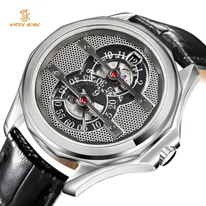 SANYIN Two Disc OEM New Design Modify Japan 8215 Movement Waterproof Wrist Watches Jump Hour Luxury Men Mechanical Watch