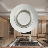 Diffuseur de plafond rond moderne en plastique ABS, angle de 180°, bouton poussoir, installation facile pour les systèmes de ventilation des bâtiments
