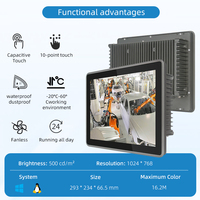 Panel PC Industrial Táctil de 12.1 Pulgadas Sin Ventilador, Linux Win10 11, Monitor Táctil Industrial Todo en Uno para Automatización Industrial